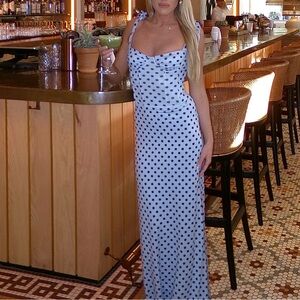 PEPPERMAYO Blue Polka Dot Dress